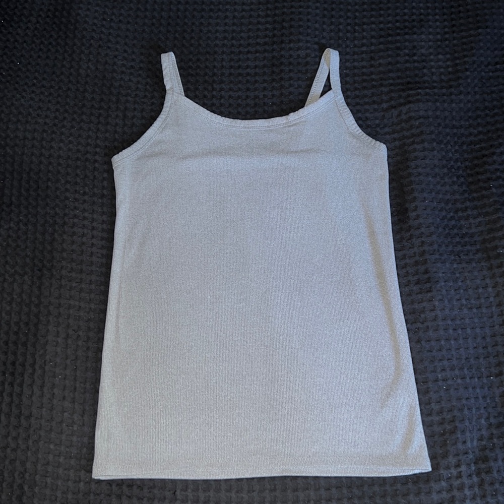 No Boundaries Junior’s Women Basic Gray Ribbed Tank Top